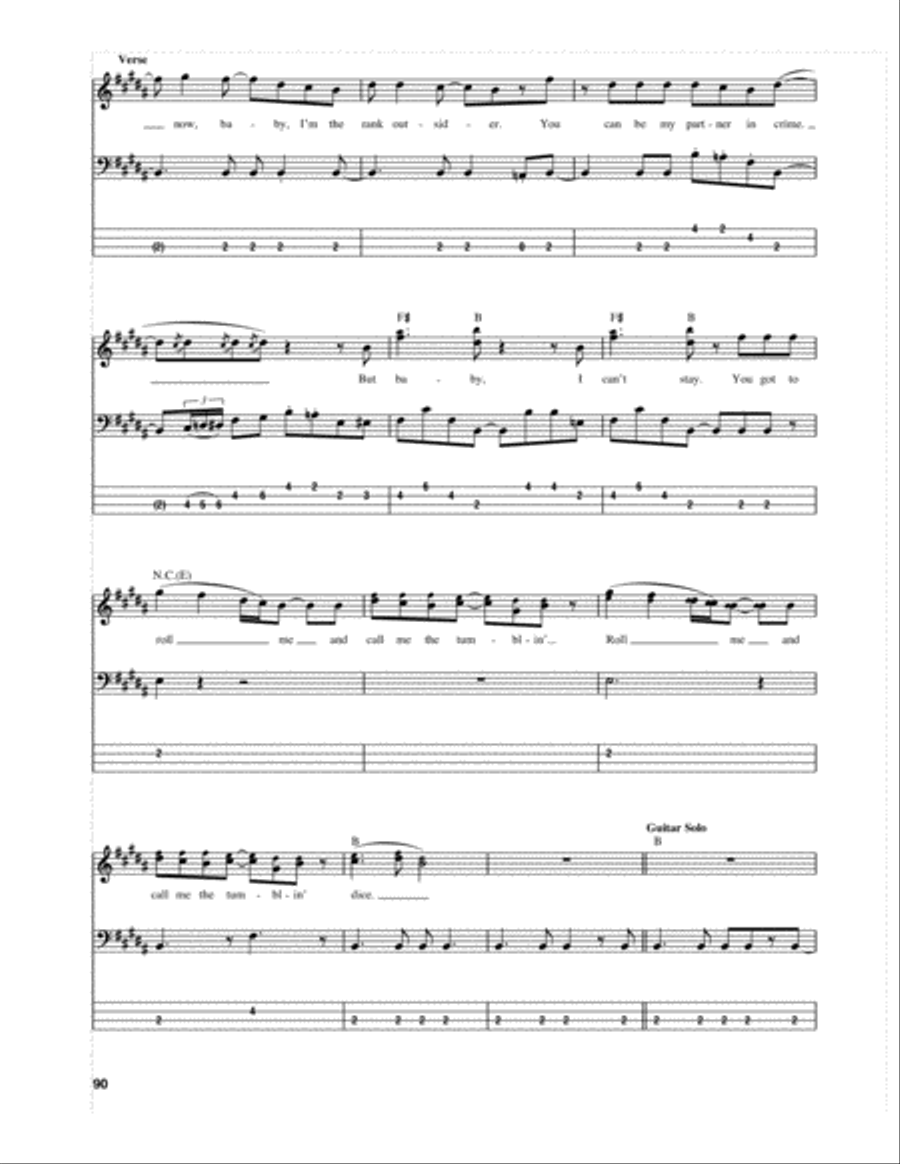 Tumbling Dice Guitar Tablature scores gallery preview page 4