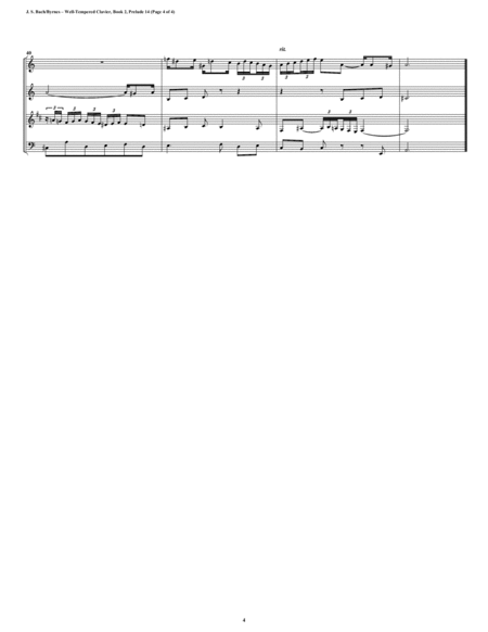 Prelude 14 from Well-Tempered Clavier, Book 2 (Woodwind Quartet) image number null