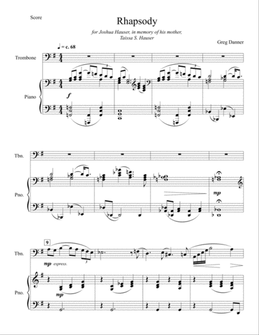 Rhapsody for Trombone and Piano image number null