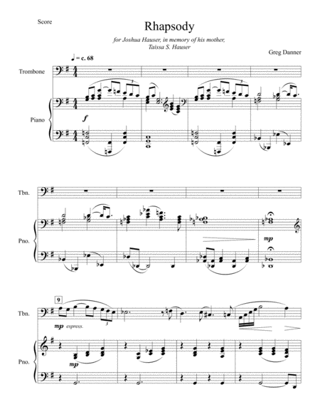 Rhapsody for Trombone and Piano
