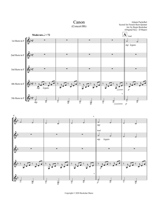 Canon (Pachelbel) (Bb) (French Horn Quintet)