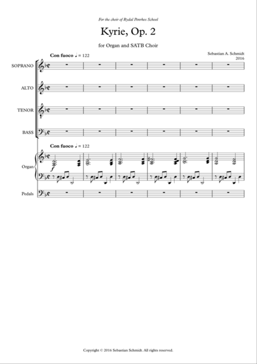 Mass, Op.2 - 'Kyrie' Mass, Op.2 - 'Kyrie' 4-Part scores gallery preview page 2