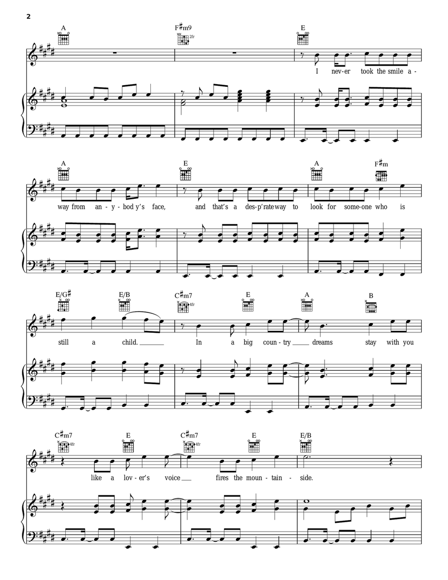 In A Big Country Acoustic Guitar scores gallery preview page 2