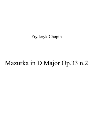 Mazurka in D Major Op.33 n.2