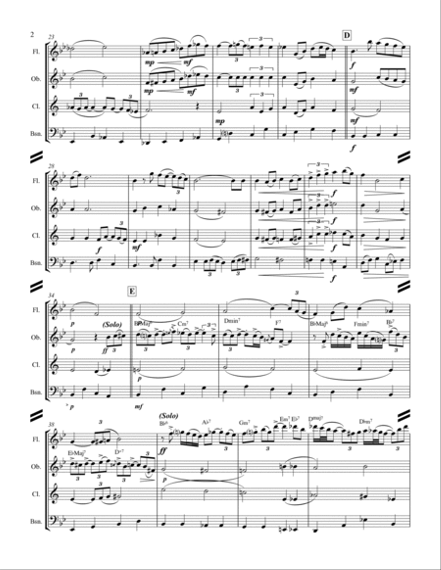 The Christmas Song (Chestnuts Roasting On An Open Fire) Woodwind Quartet scores gallery preview page 3
