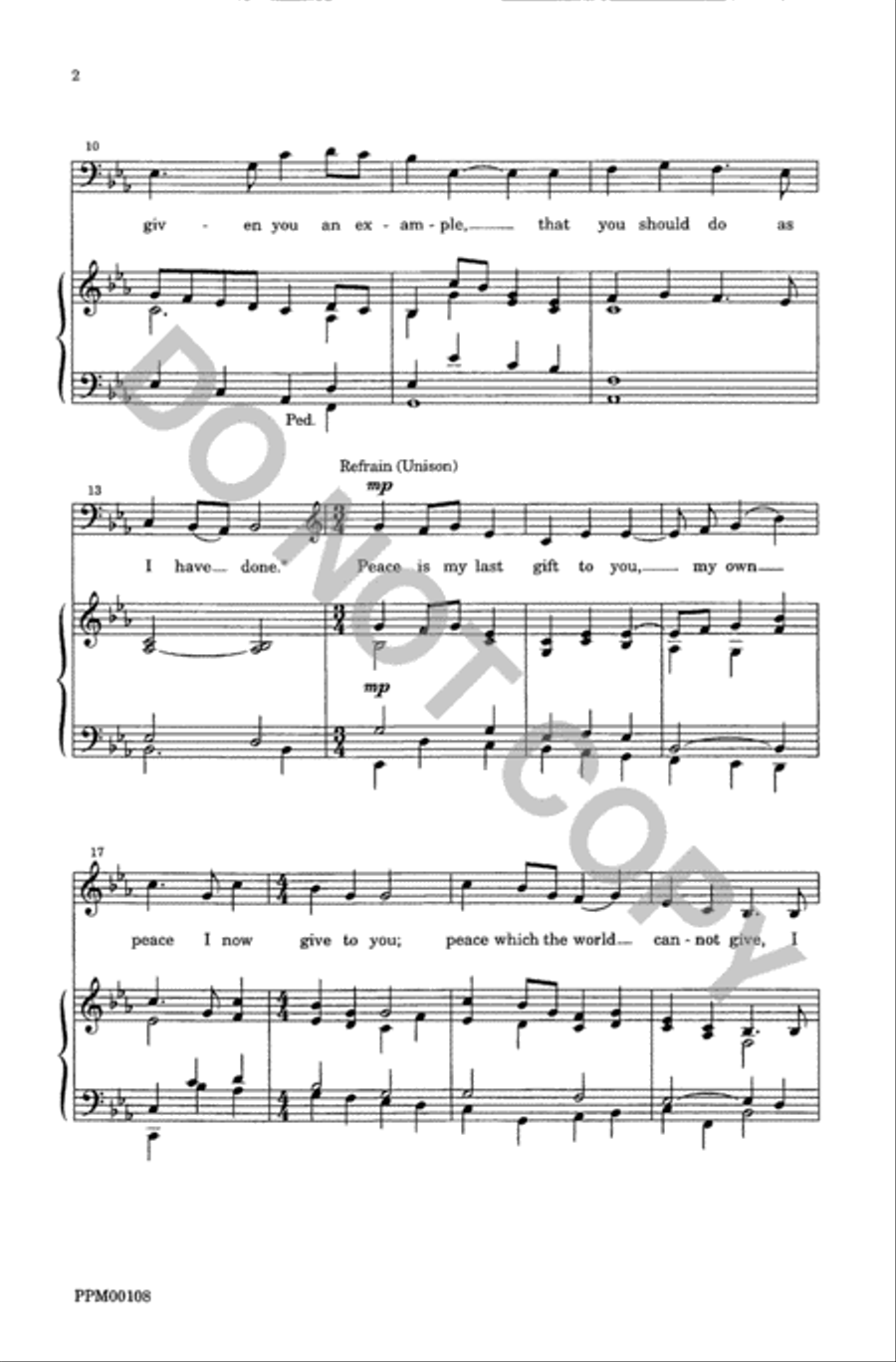 Peace is My Last Gift To You Unison Choir scores gallery preview page 3