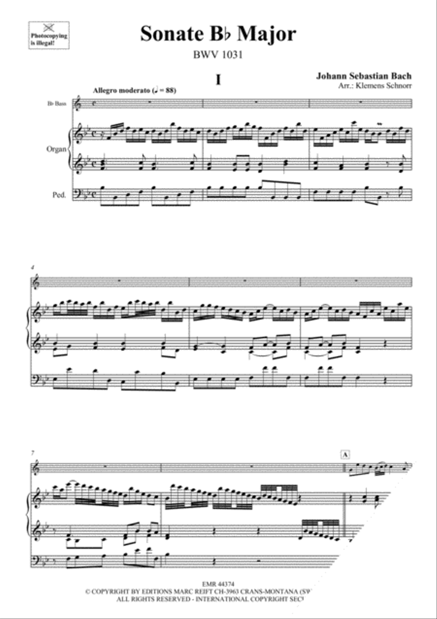 Sonate Bb Major Organ scores gallery preview page 3