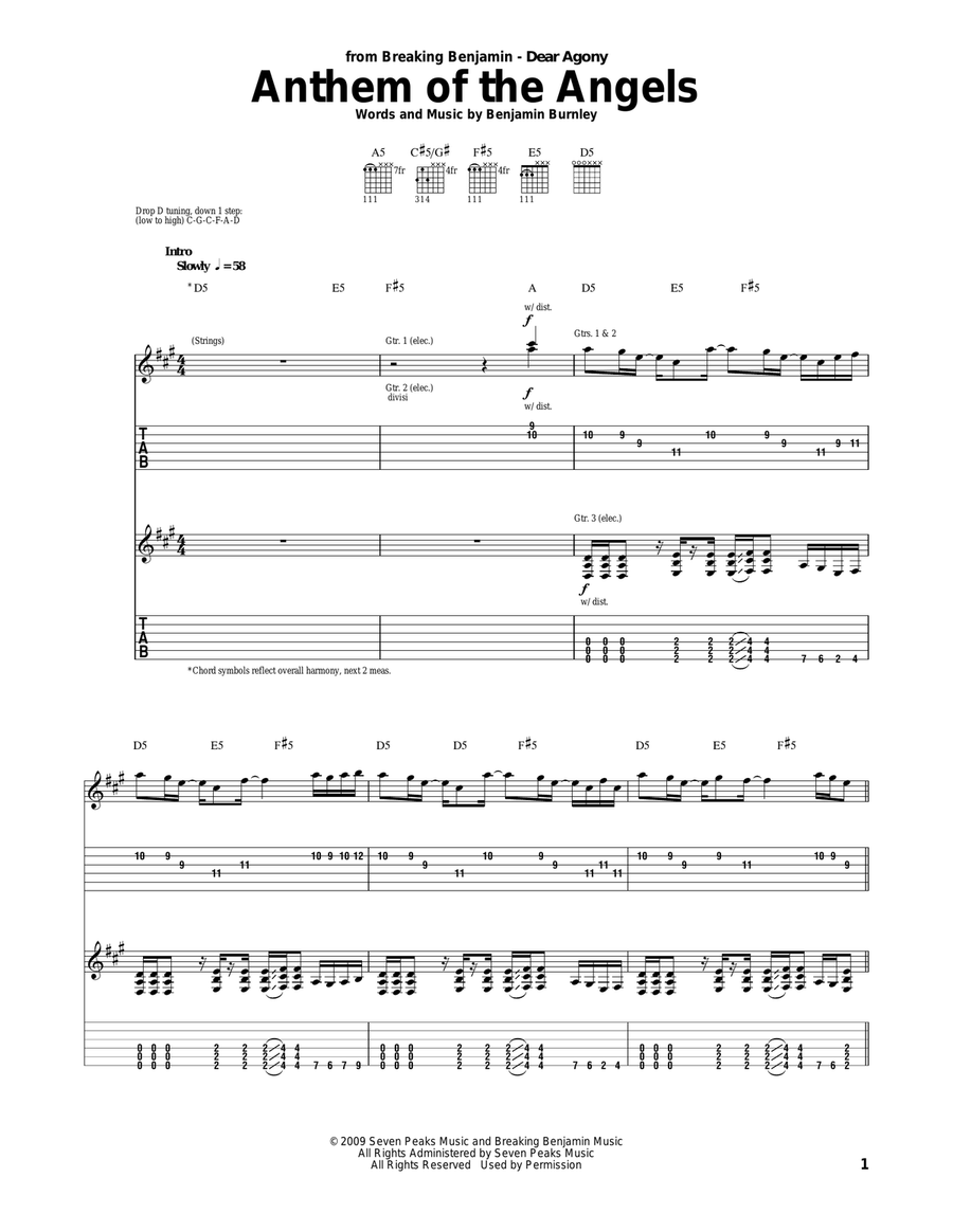 Anthem Of The Angels Anthem Of The Angels Acoustic Guitar scores gallery preview page 1
