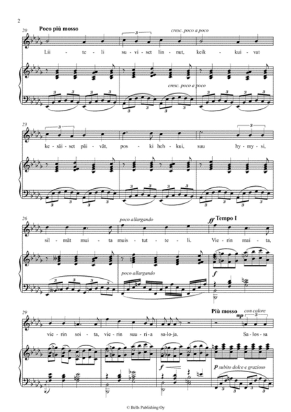 Tuijotin tulehen kauan, Op. 2 No. 2 (Original key. B-flat minor)