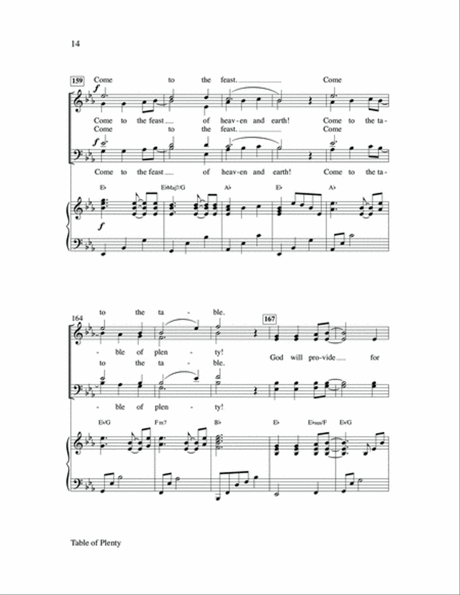 Table of Plenty 4-Part scores gallery preview page 14