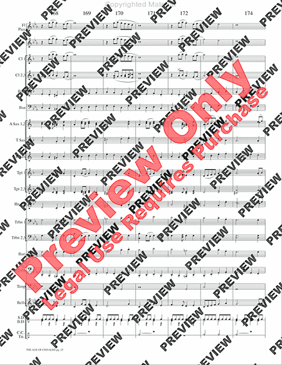 The Age of Chivalry Concert Band scores gallery preview page 28