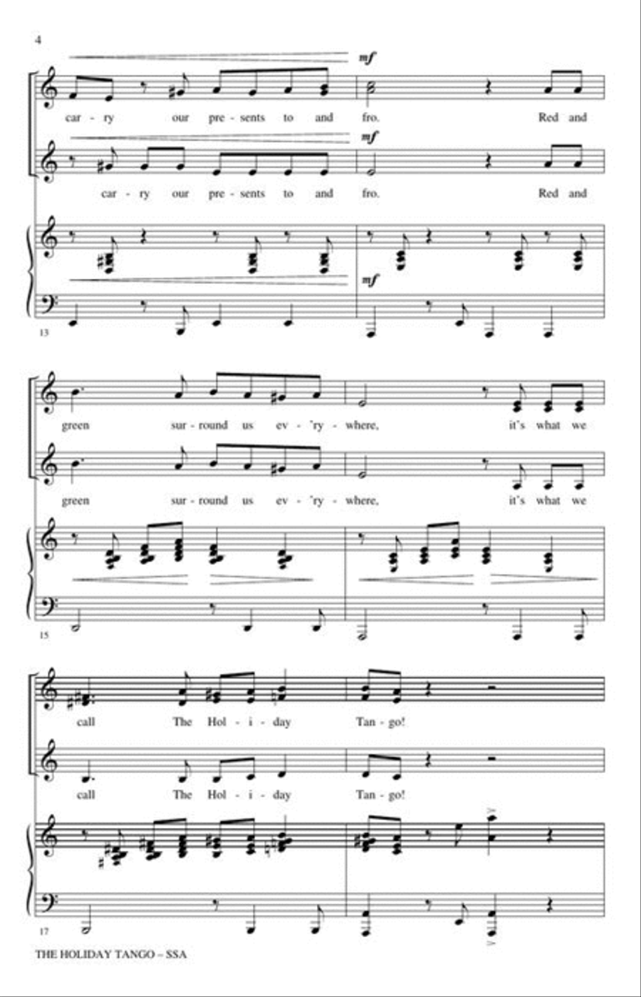 The Holiday Tango! The Holiday Tango! SSA scores gallery preview page 4