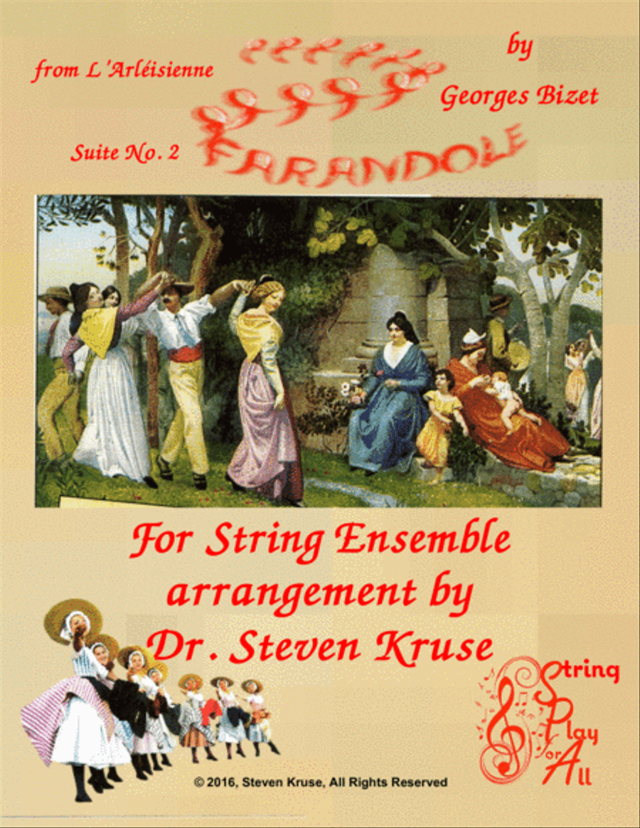 Farandole from Bizet's L'Arlesiene Suite No. 2, for Multi-Level String Orchestra String Orchestra scores gallery preview page 1