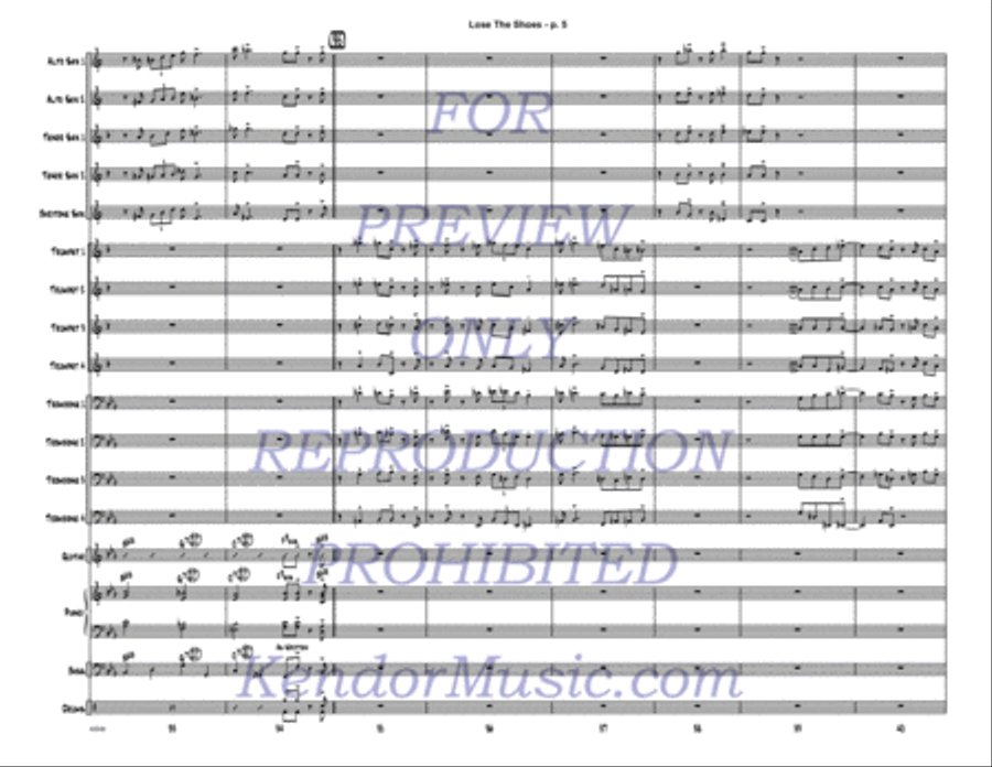 Lose The Shoes (Full Score) Jazz Ensemble scores gallery preview page 6