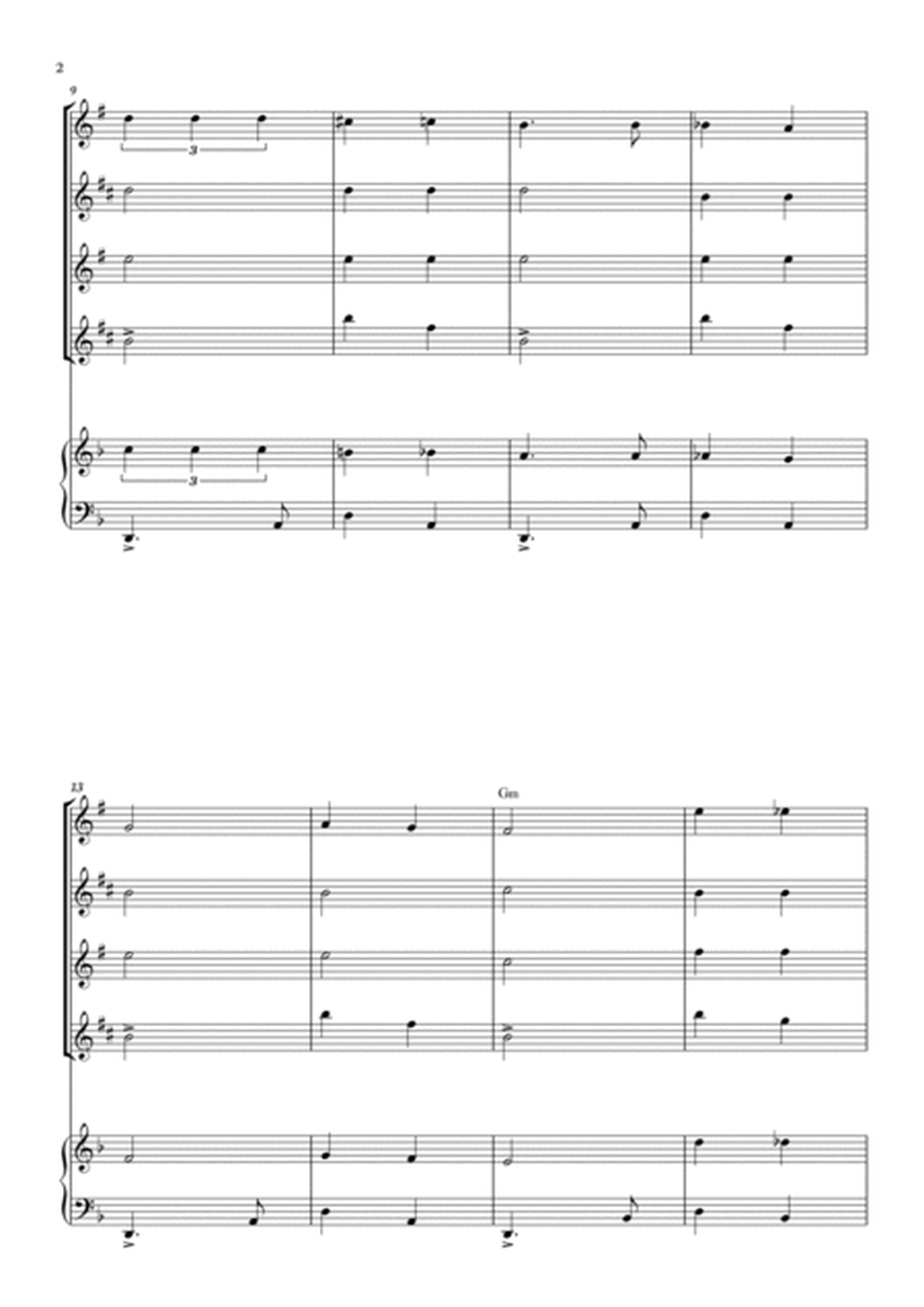 Habanera - Carmen - Georges Bizet, for Saxofone Quartet with Piano and chords in a easy version. image number null
