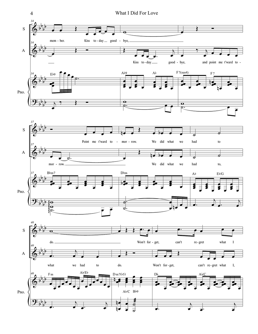 What I Did For Love Vocal Duet scores gallery preview page 4