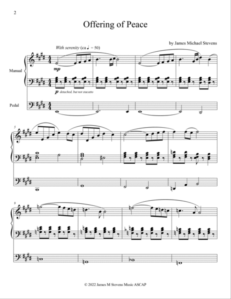 Offering of Peace - Organ Solo Organ Solo scores gallery preview page 2