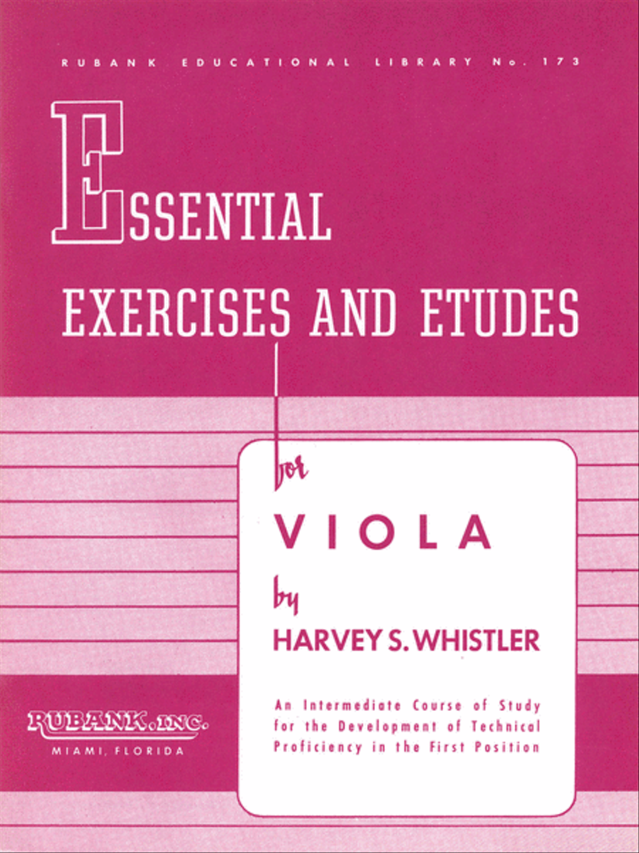 Essential Exercises and Etudes for Viola by Harvey S. Whistler String Methods - Sheet Music
