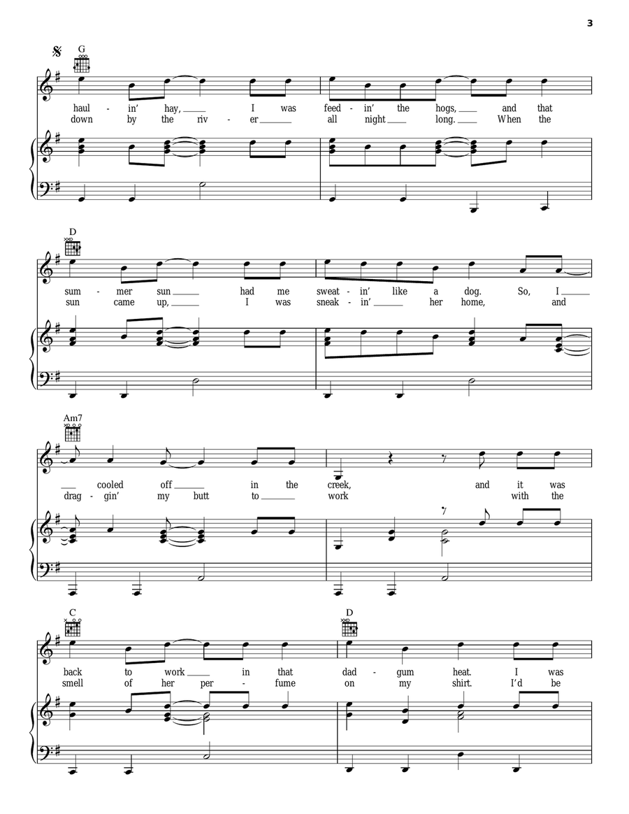 Farmer's Daughter Piano, Vocal, Guitar scores gallery preview page 3