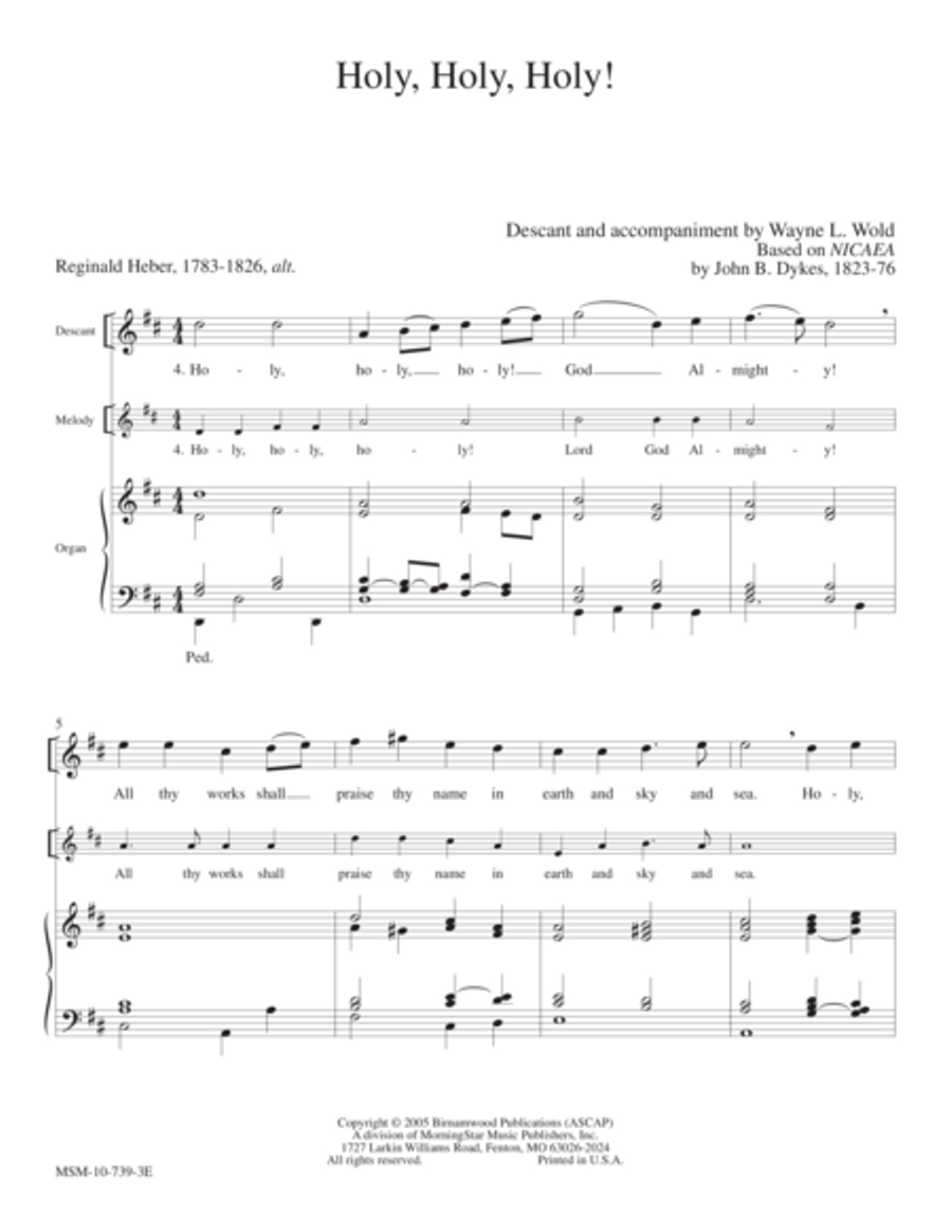 Holy, Holy, Holy! Holy, Holy, Holy! Choir scores gallery preview page 1