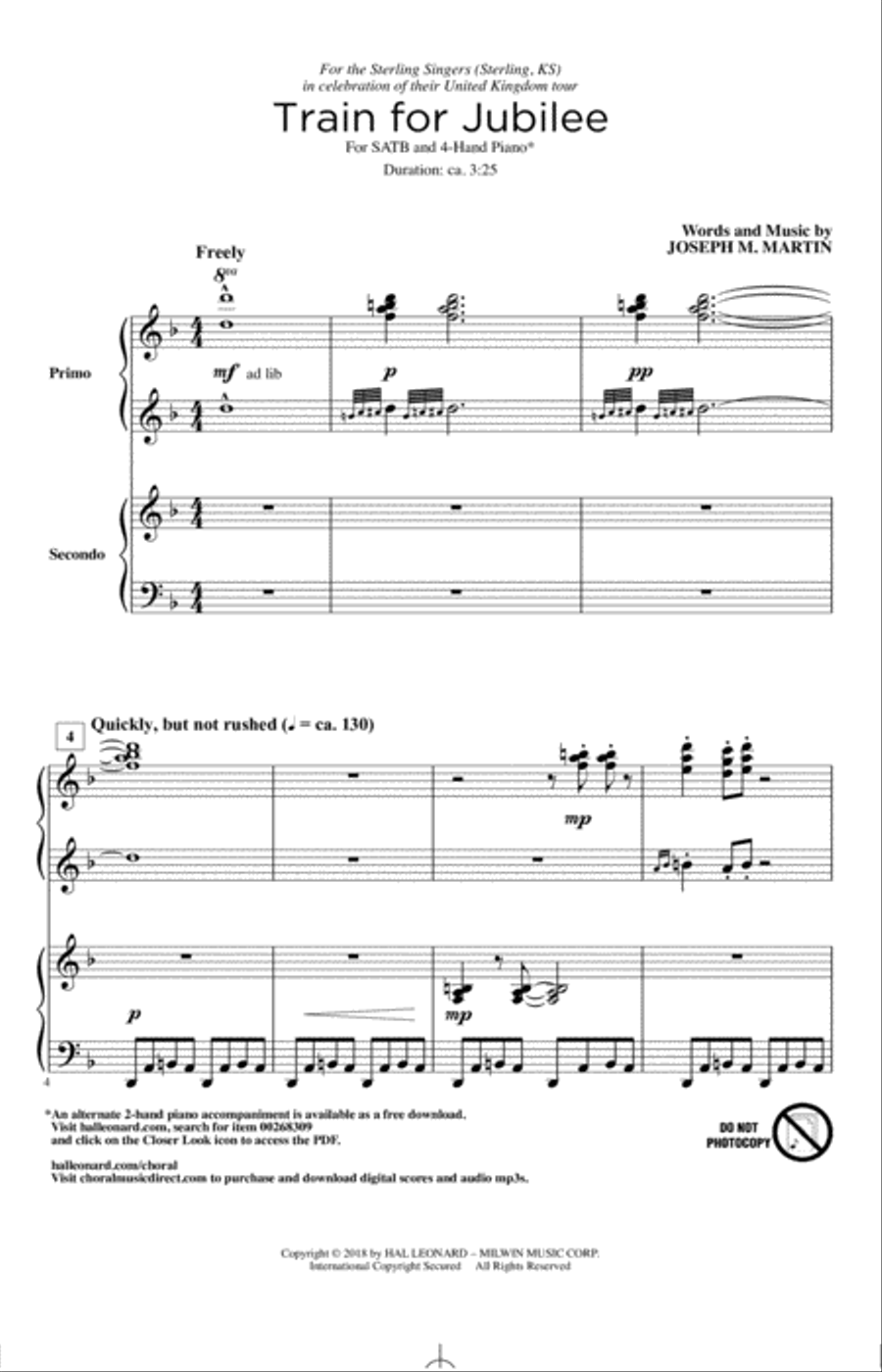 Train For Jubilee Train For Jubilee 4-Part scores gallery preview page 1