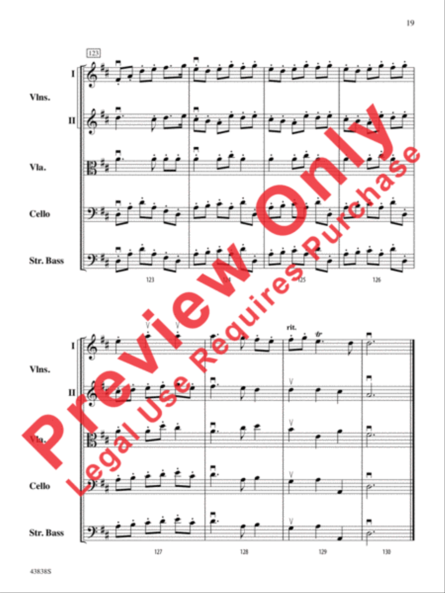 Royal Fireworks Overture String Orchestra scores gallery preview page 20