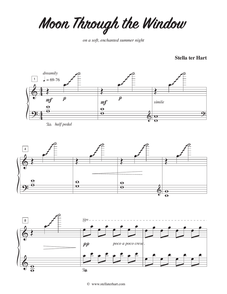 Moon Through the Window; advanced beginner piano solo Piano Method scores gallery preview page 2