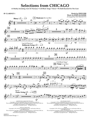Selections from Chicago (arr. Ted Ricketts) - Bb Clarinet 1
