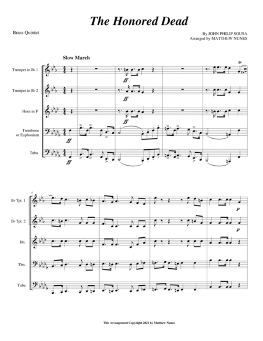 The Honored Dead Chamber Music scores gallery preview page 3