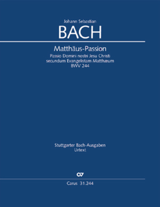 Book cover for St. Matthew Passion (Matthaus-Passion)