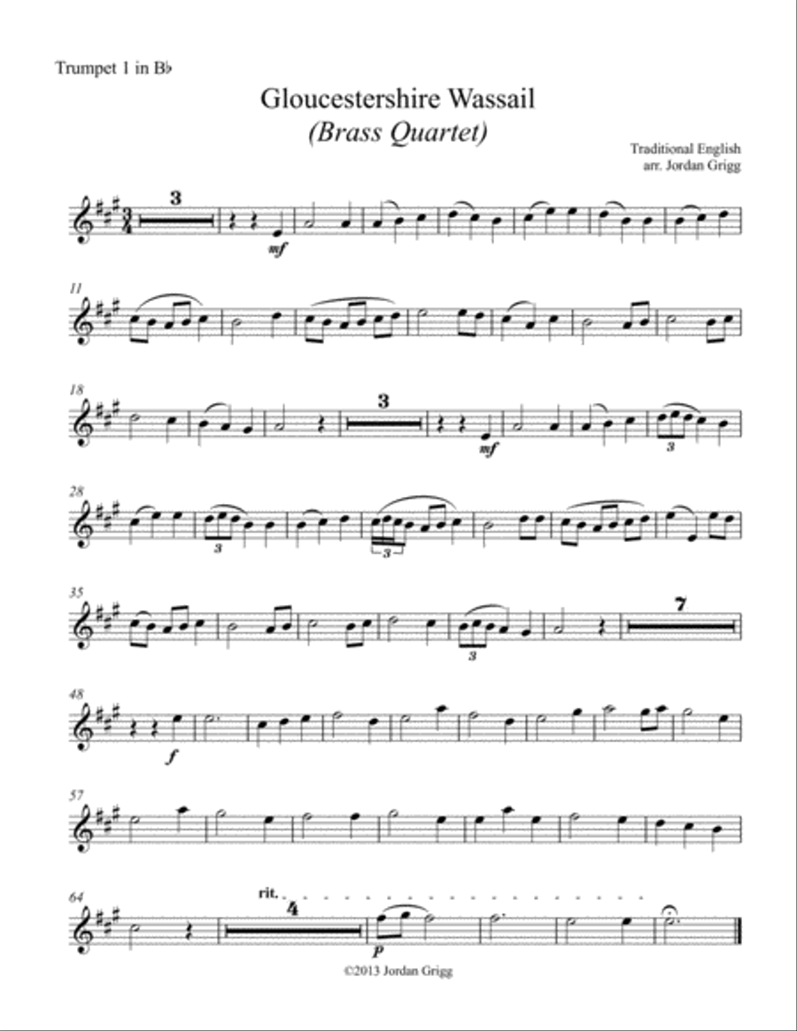 Gloucestershire Wassail (Brass Quartet) Gloucestershire Wassail (Brass Quartet) Brass Quartet scores gallery preview page 4
