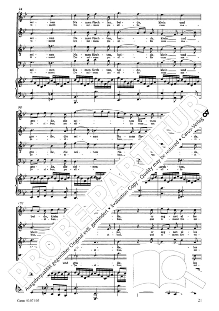 Psalm 115 (Der 115. Psalm) SSAATTBB scores gallery preview page 28