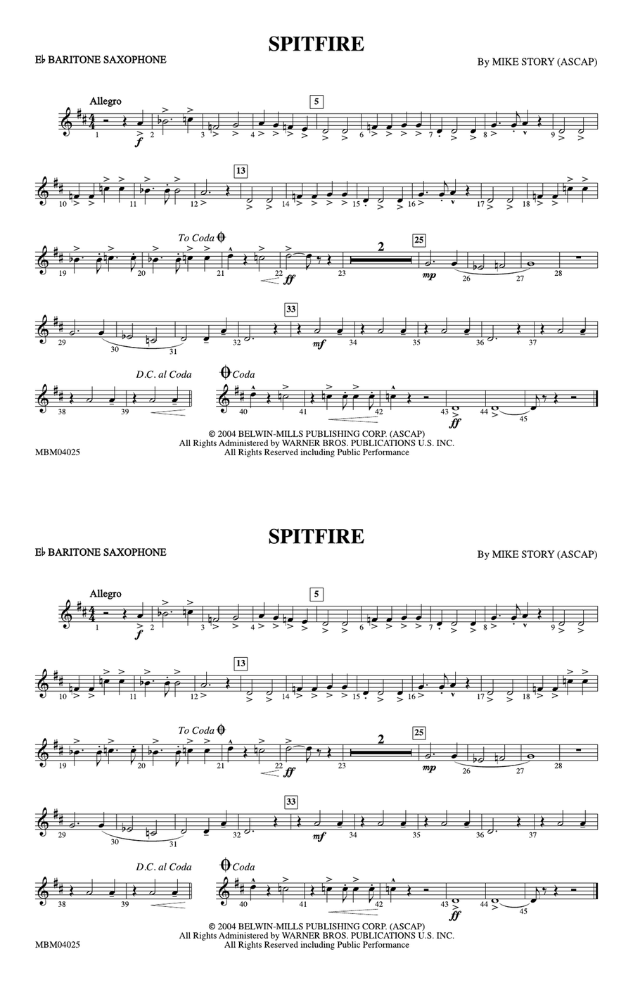 Spitfire: E-flat Baritone Saxophone