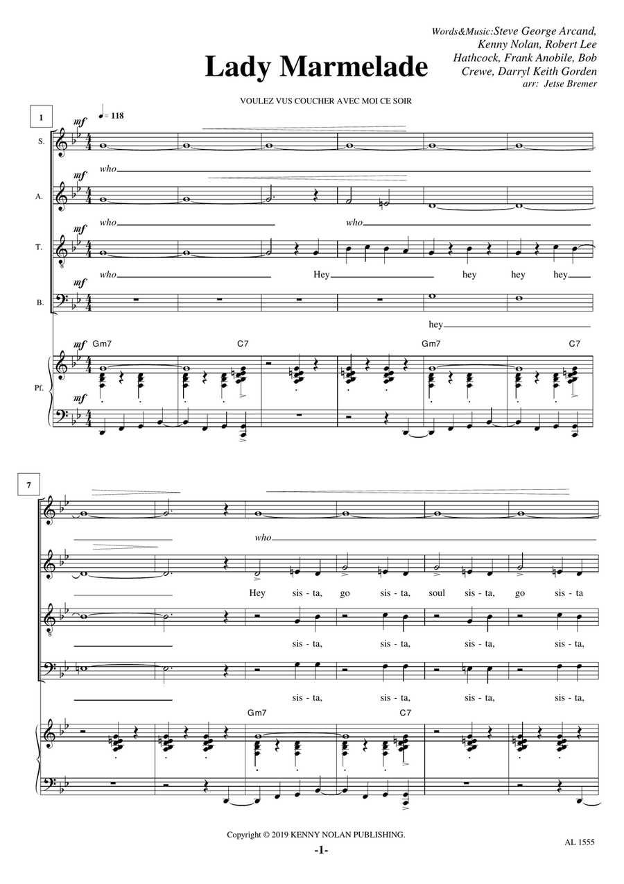 Voulez Vous Coucher Avec Moi Ce Soir 4-Part scores gallery preview page 1