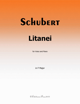 Litanei, by Schubert, in F Major