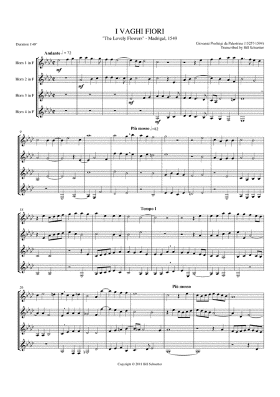 Vaghi Fiori Vaghi Fiori Horn scores gallery preview page 1