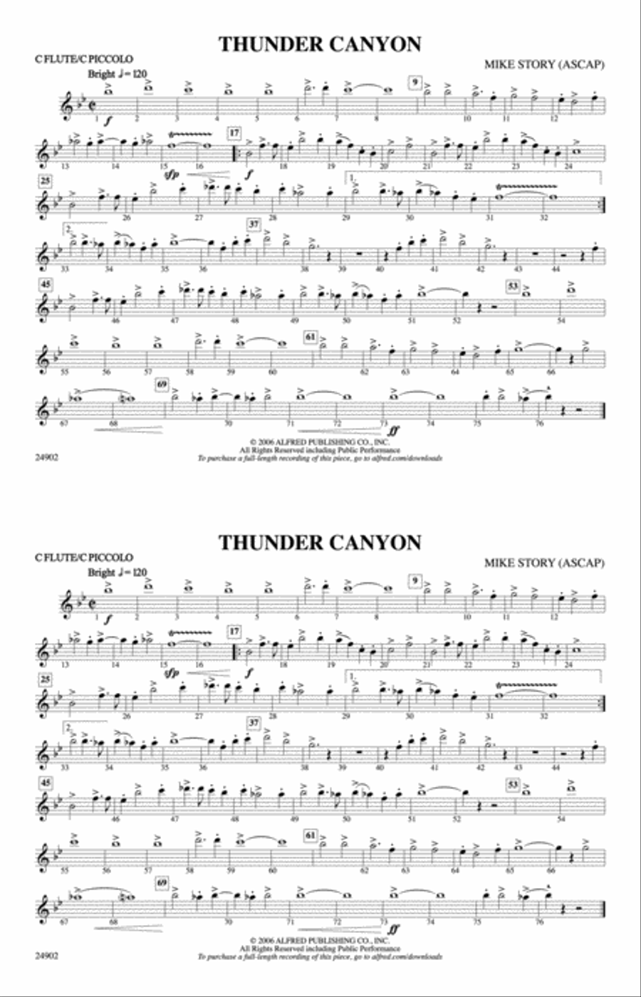 Thunder Canyon: Flute Marching Band scores gallery preview page 1