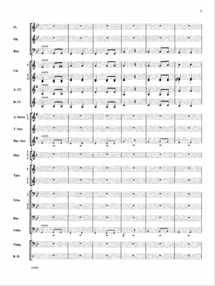 Symphony No. 7 (Second Movement): Score Concert Band scores gallery preview page 3