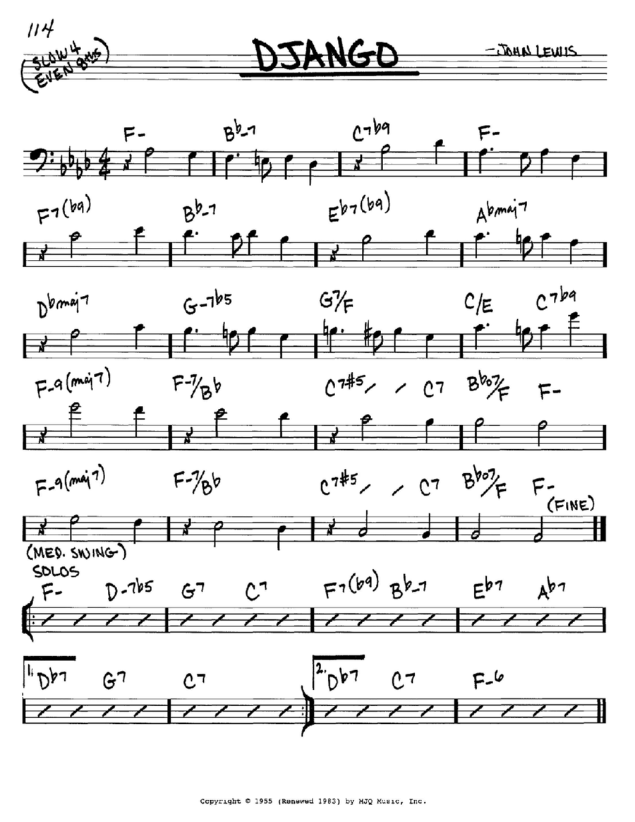 Django Django Bass Clef Instrument scores gallery preview page 1