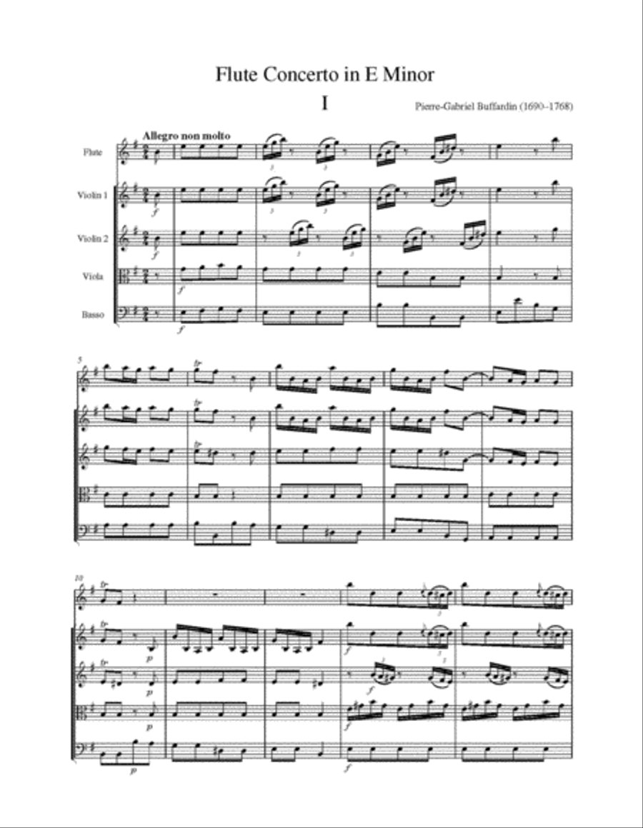 Flute Concerto in E Minor Orchestra scores gallery preview page 4