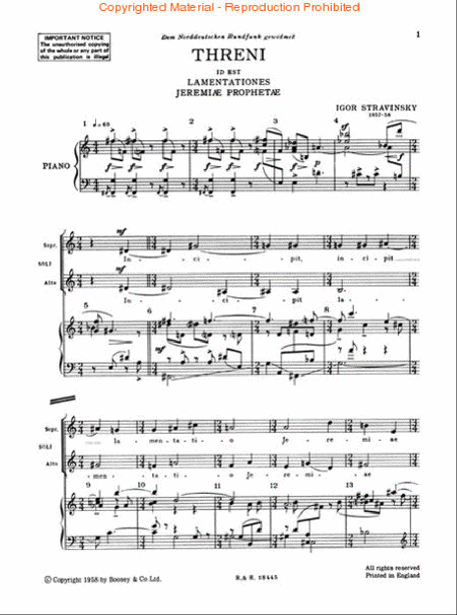 Threni id est Lamentationes Jeremiae Prophetae Choir scores gallery preview page 2