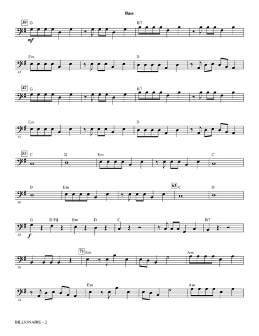Billionaire - Bass Choir scores gallery preview page 2