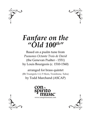 Book cover for Fanfare on the 'Old Hundredth'" — brass quintet