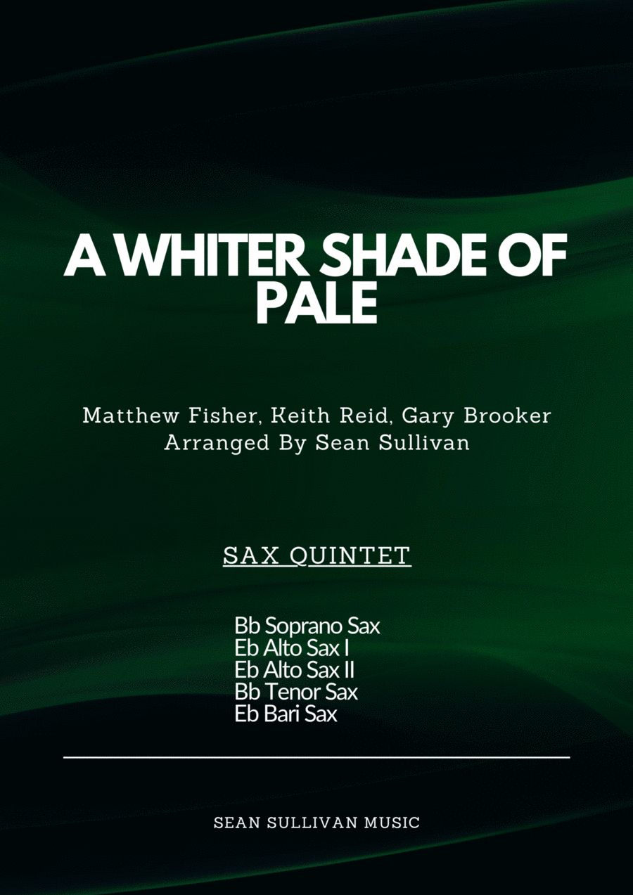 A Whiter Shade Of Pale Saxophone Quintet scores gallery preview page 1