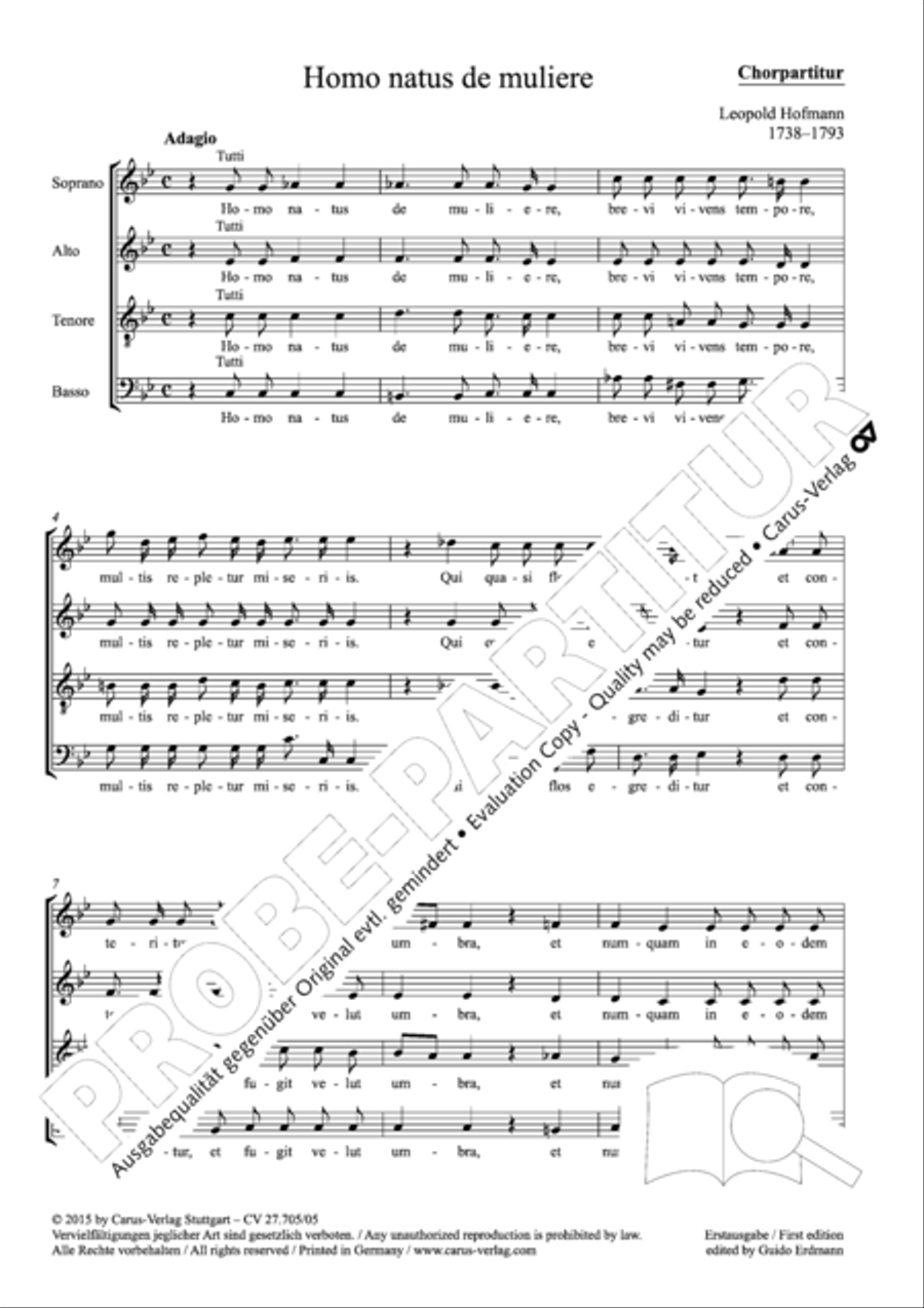 Homo natus de muliere Homo natus de muliere 4-Part scores gallery preview page 2