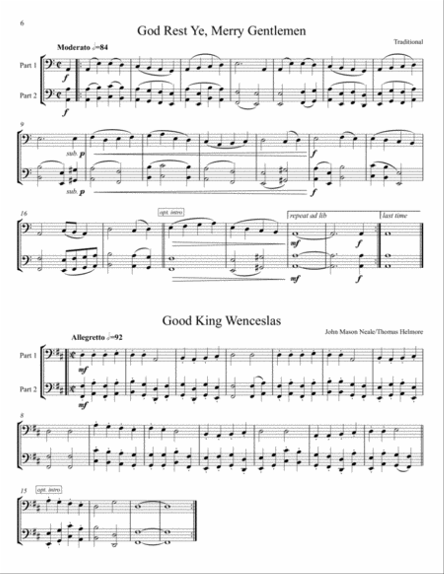 Twenty-One Christmas Carols for Cello Duet String Duet scores gallery preview page 6