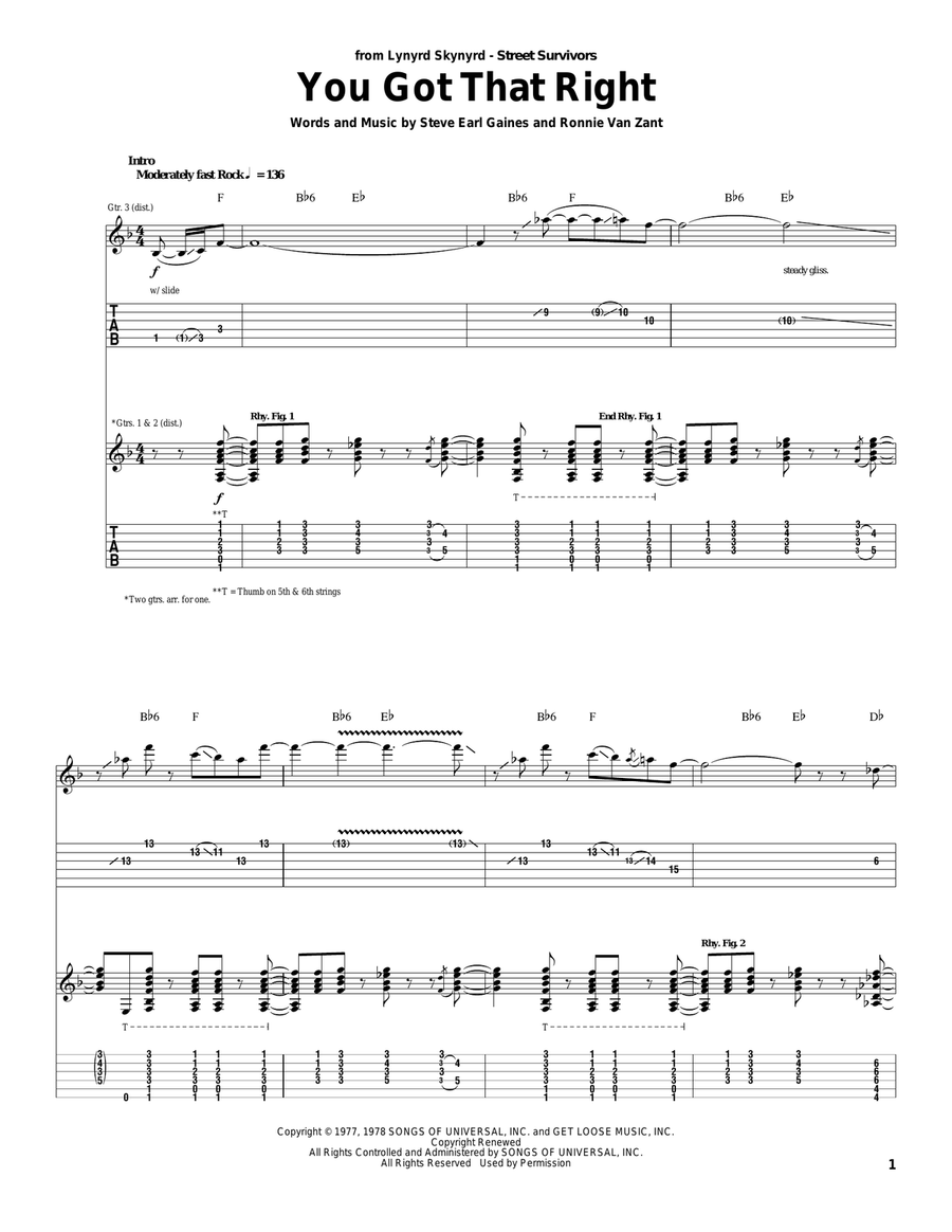 You Got That Right Acoustic Guitar scores gallery preview page 1