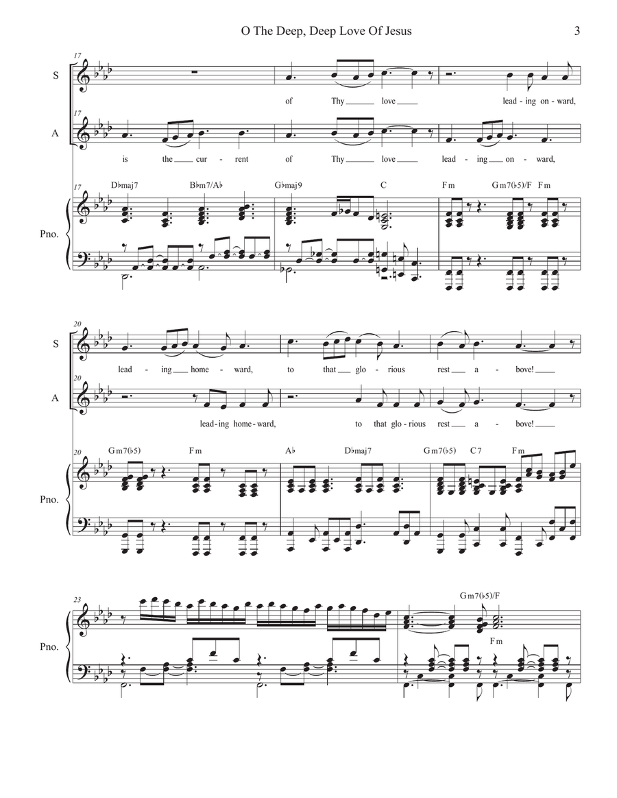 O The Deep, Deep Love Of Jesus (Duet for Soprano and Alto solo) Alto Voice scores gallery preview page 4