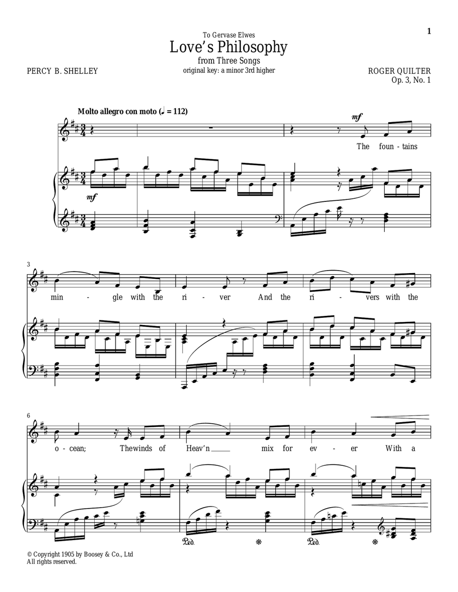 Love's Philosophy, Op. 3, No. 1 Mezzo-Soprano Voice scores gallery preview page 1