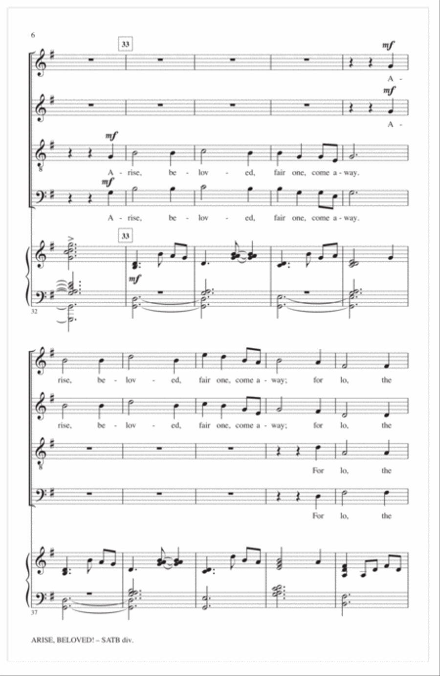 Arise, Beloved! Arise, Beloved! 4-Part scores gallery preview page 4
